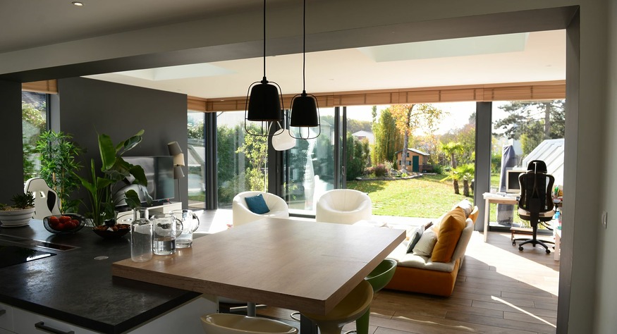 extension maison tours à toit plat