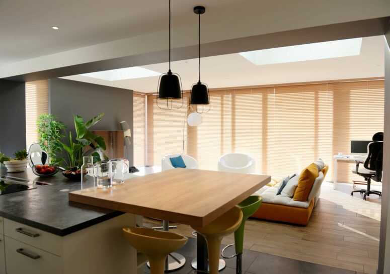 extension de maison tours avec salon et cuisine