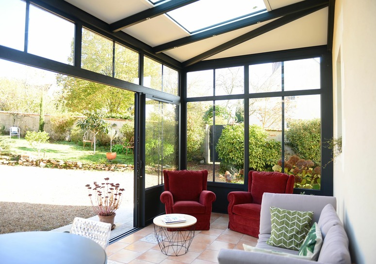 aménagement d'une véranda style atelier à Tours