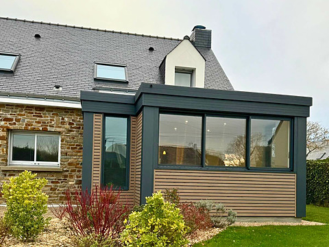 Extension maison La Baule Escoublac avec bardage imitation bois