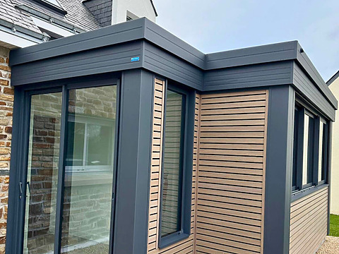 Extension maison la baule avec bardage imitation bois