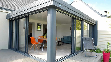 extension maison veranda toit plat