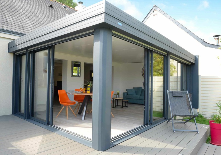 extension maison veranda toit plat