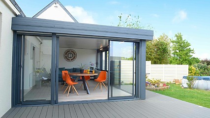 extension veranda toit plat en Loire Atlantique