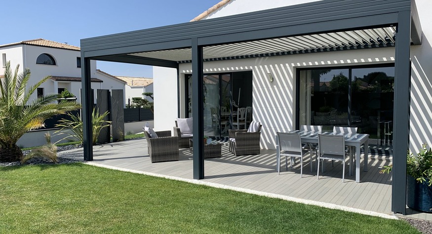 pergola bioclimatique aluminium à pornic