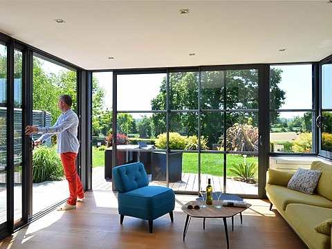 vue intérieure d'une extension maison dans le Morbihan