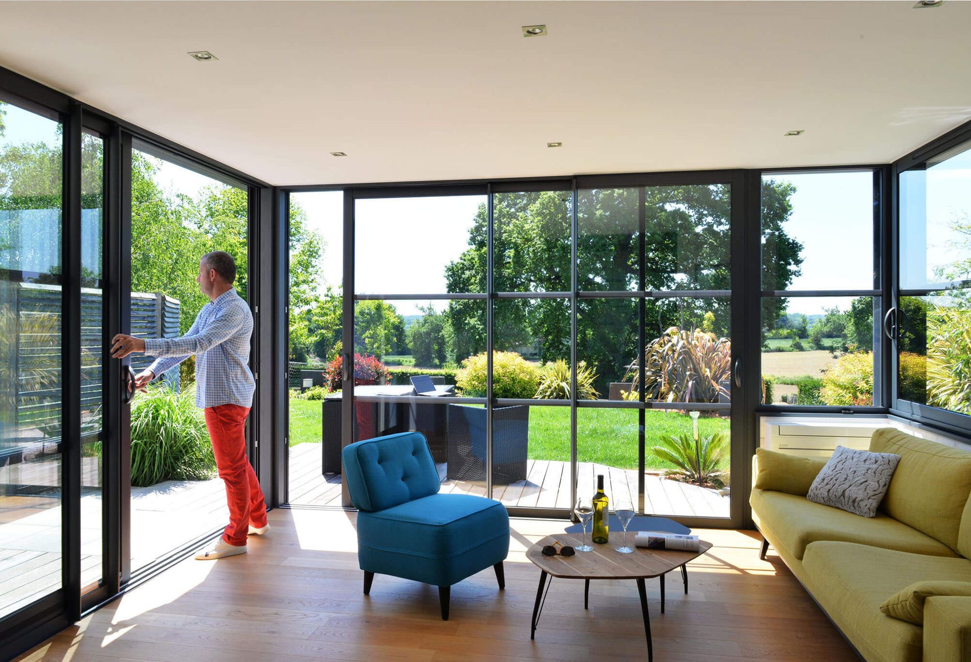 vue intérieure d'une extension maison dans le Morbihan