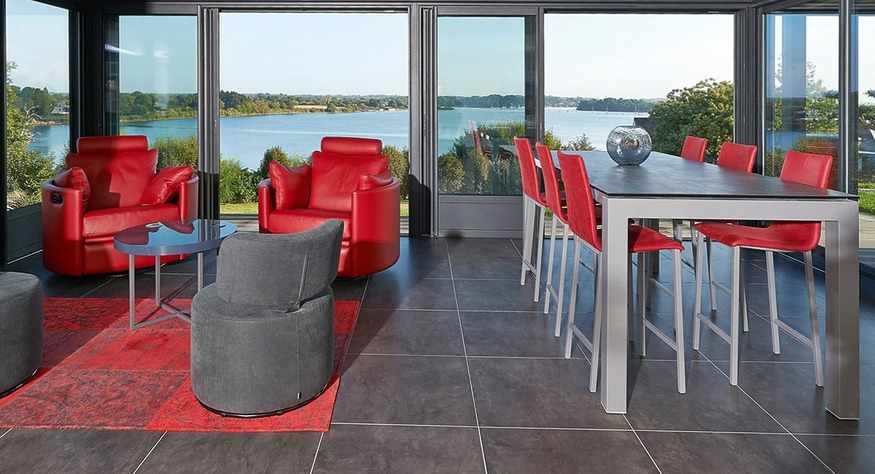 veranda toit plat dans le 56
