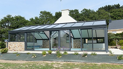 verandas morbihan adossée à une maison