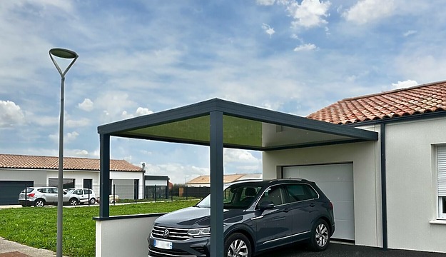 carport toit plat adossé