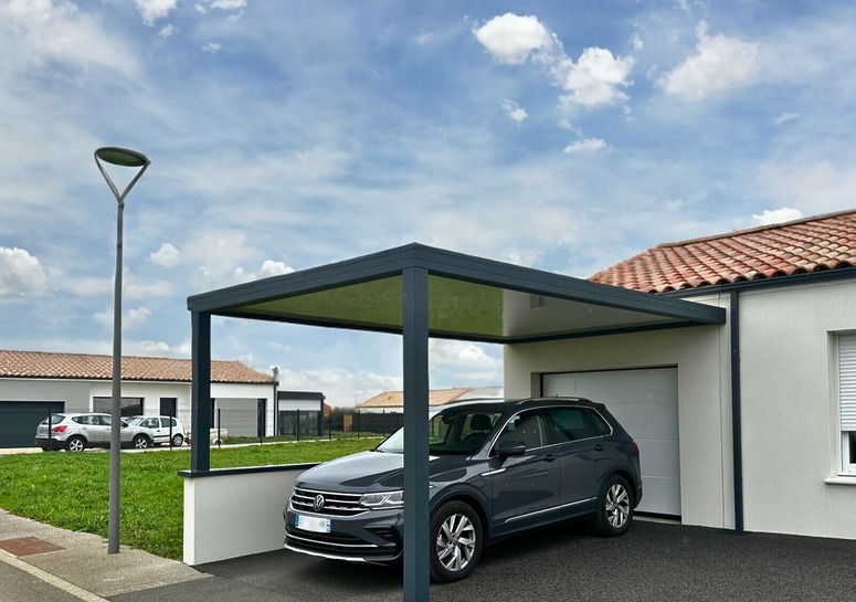 carport toit plat adossé