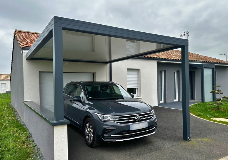 carport toit plat adossé
