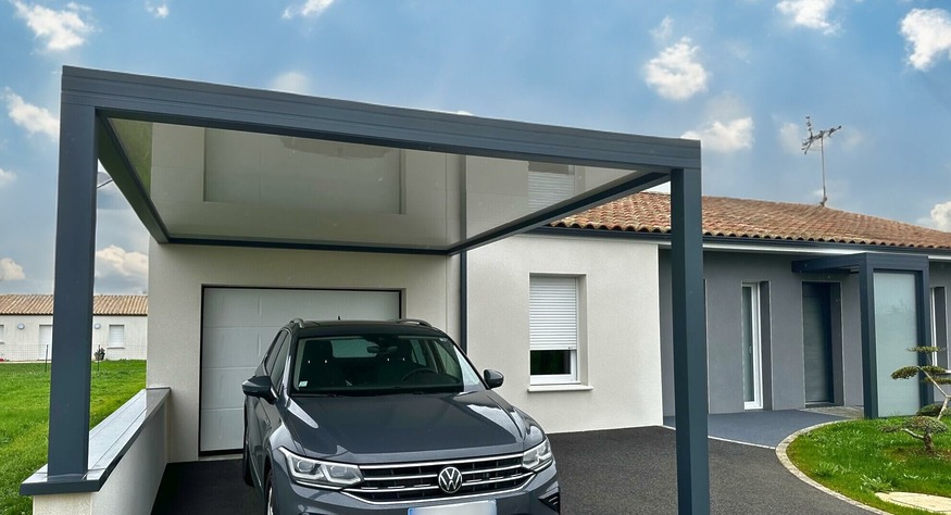 carport toit plat pour voiture