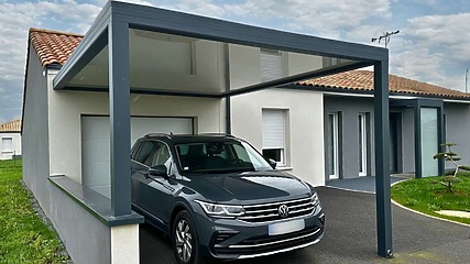 carport toit plat adossé