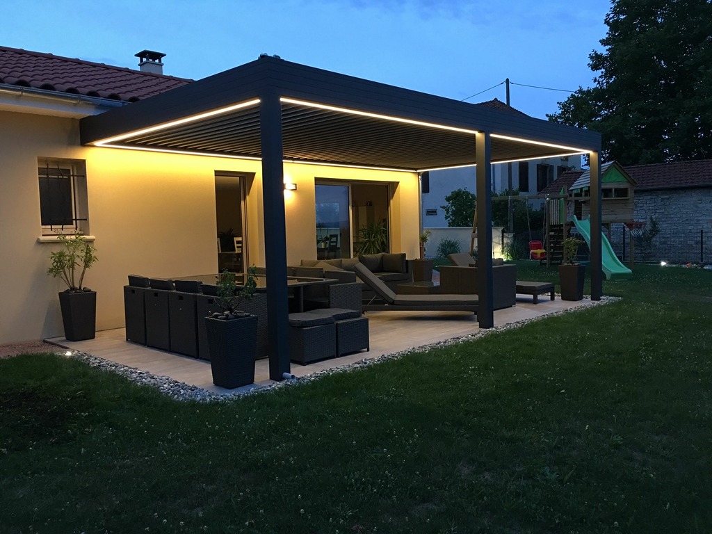 pergola moderne avec éclairage 