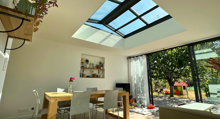 intérieur extension toit plat saint nazaire