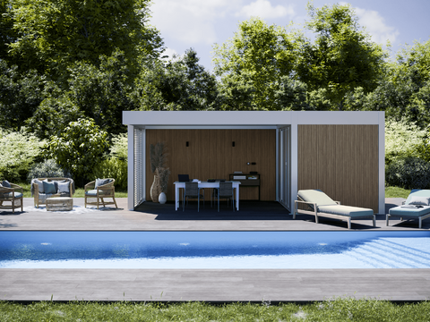 pool house moderne toit plat